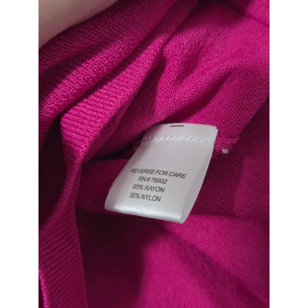 Kasper Sportswear Womens 2X‎ Fuchsia Pink Pointelle Knit Cardigan and Tank Set